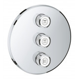 Внешняя часть переключателя потоков GROHE Grohtherm SmartControl на 3 положения, круглая, хром 
