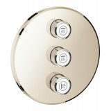 Внешняя часть переключателя потоков GROHE Grohtherm SmartControl на 3 положения, круглая, никель глянец 