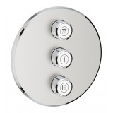 Внешняя часть переключателя потоков GROHE Grohtherm SmartControl на 3 положения, круглая, суперсталь 