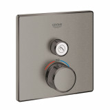 Внешняя часть термостата для душа GROHE Grohtherm SmartControl на 1 потребителя, квадратная, темный графит матовый 