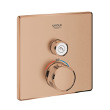 Внешняя часть термостата для душа GROHE Grohtherm SmartControl на 1 потребителя, квадратная, теплый закат матовый 