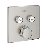 Внешняя часть термостата для ванны и душа GROHE Grohtherm SmartControl на 2 потребителя, квадратная, суперсталь 