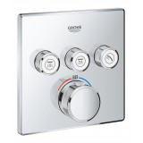 Внешняя часть термостата для ванны и душа GROHE Grohtherm SmartControl на 3 потребителя, квадратная, хром 