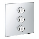 Внешняя часть переключателя потоков GROHE Grohtherm SmartControl на 3 положения, квадратная, хром 