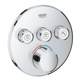Внешняя часть смесителя для ванны и душа GROHE SmartControl круглая, на 3 потребителя, хром 