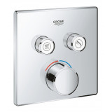 Внешняя часть смесителя для ванны и душа GROHE SmartControl квадратная, на 2 потребителя, хром 