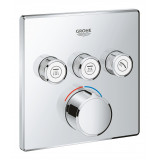 Внешняя часть смесителя для ванны и душа GROHE SmartControl квадратная, на 3 потребителя, хром 