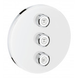Внешняя часть переключателя потоков GROHE Grohtherm SmartControl на 3 положения, круглая, белая луна 