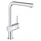 Смеситель для кухонной мойки GROHE Minta с вытяжным душем, L-образный излив, хром 