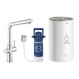 Комплект для кухни GROHE Red Duo с L-образным смесителем, бойлером M-Size и фильтром, хром 