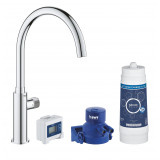 Кран для кухонной мойки GROHE Blue Pure Mono с функцией фильтрации, с фильтром в комплекте, хром 