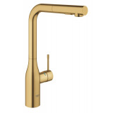 Смеситель для кухонной мойки GROHE Essence с вытяжным изливом 2jet, холодный рассвет матовый 