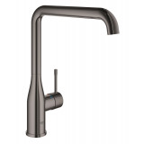 Смеситель для кухонной мойки GROHE Essence с поворотным изливом, темный графит глянец 