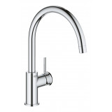 Смеситель для кухонной мойки GROHE BauClassic с высоким C-образным изливом, хром 