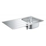 Мойка GROHE K200 45-S 86/50 1.0 с корзинчатым вентилем, нержавеющая сталь 