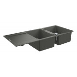 Мойка GROHE K500 с 2 чашами, 1160 x 500 мм, серый гранит 