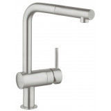 Смеситель для кухонной мойки GROHE Minta с вытяжным L-изливом, суперсталь 