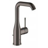 Смеситель для раковины GROHE Essence с донным клапаном, L-Size, темный графит глянец 