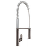 Смеситель для кухонной мойки GROHE K7 профессиональный, темный графит глянец 
