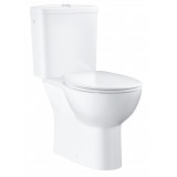 Унитаз напольный безободковый GROHE Bau Ceramic со смывным бачком и сиденьем с микролифтом (выпуск в пол), альпин-белый 