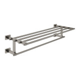 Полка для полотенец с дополнительной горизонтальной штангой GROHE Essentials Cube, 600 мм, темный графит матовый 
