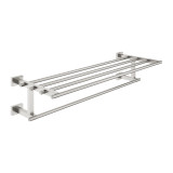 Полка для полотенец с дополнительной горизонтальной штангой GROHE Essentials Cube, 600 мм, cуперсталь 
