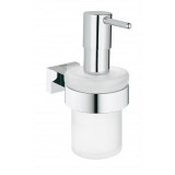 Дозатор жидкого мыла с держателем GROHE Essentials Cube, хром 