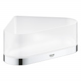 Полочка для душа GROHE Selection, угловая, с держателем, хром/прозрачный белый 