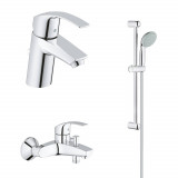 Комплект смесителей для ванной комнаты GROHE Eurosmart с душевым гарнитуром, хром