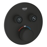 Внешняя часть термостата для душа GROHE Grohtherm SmartControl на 2 потребителя, круглая, фантомный черный