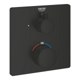 Внешняя часть термостата для душа GROHE Grohtherm с переключателем на 1 положение, матовый чёрный