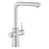 Смеситель для кухни GROHE Blue Pure Minta c вытяжным изливом и фильтрацией, суперсталь (30590DC0)