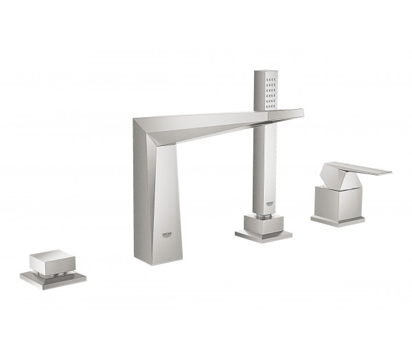 Смеситель для ванны GROHE Allure Brilliant на 4 отверстия, на край ванны, суперсталь 