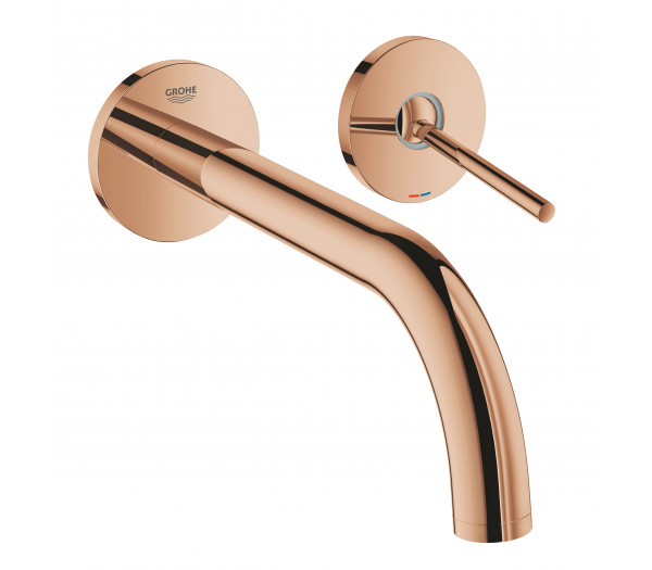 Внешняя часть смесителя для раковины GROHE Atrio Joy настенного монтажа на 2 отверстия, теплый закат глянец 