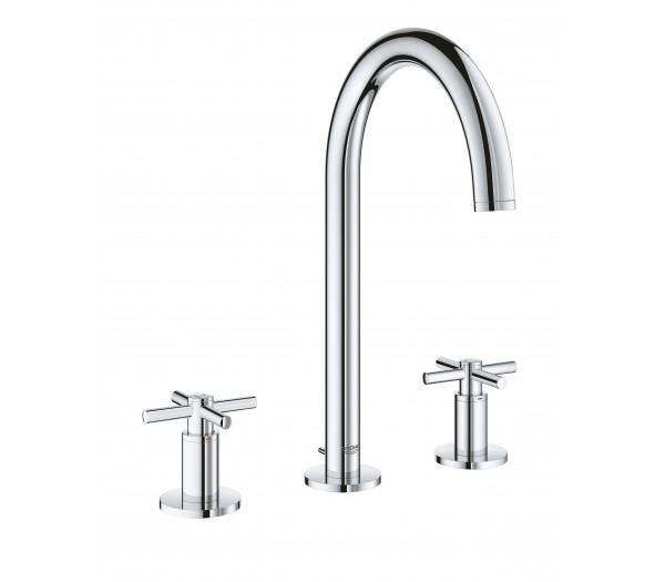 Смеситель для раковины GROHE Atrio двухвентильный на 3 отверстия, хром 