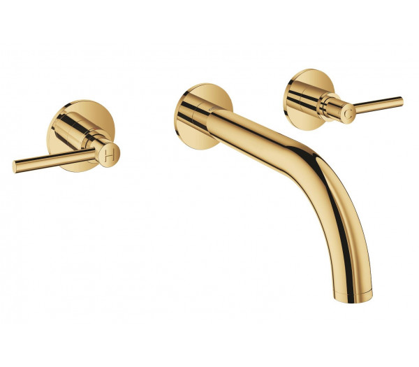 Внешняя часть смесителя для раковины GROHE Atrio настенного монтажа на 3 отверстия, двухвентильный, холодный рассвет глянец 