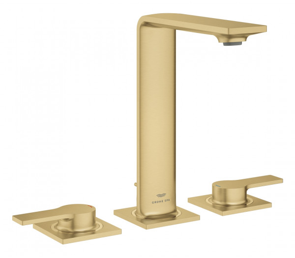 Смеситель для раковины GROHE Allure на 3 отверстия, с донным клапаном, M-Size, холодный рассвет матовый 