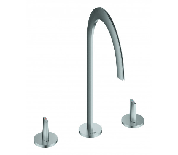 Смеситель для раковины GROHE Atrio Icon 3D двухвентильный на 3 отверстия, нержавеющая сталь 