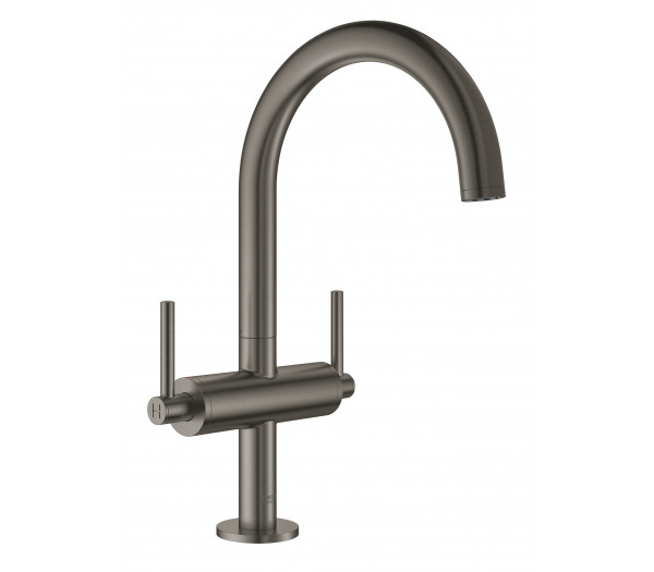 Смеситель для раковины GROHE Atrio двухвентильный, темный графит матовый 