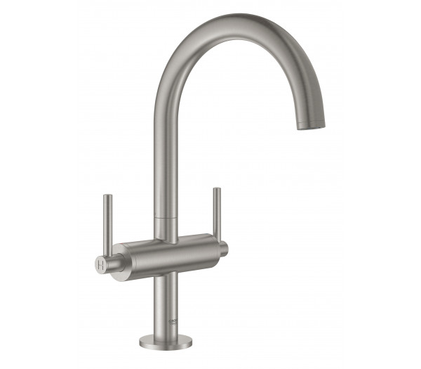 Смеситель для раковины GROHE Atrio двухвентильный, суперcталь 