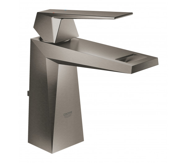 Смеситель для раковины GROHE Allure Brilliant с донным клапаном, темный гарфит матовый 
