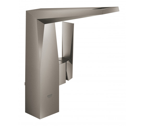 Смеситель для раковины GROHE Allure Brilliant с высоким изливом, с донным клапаном, темный графит матовый 