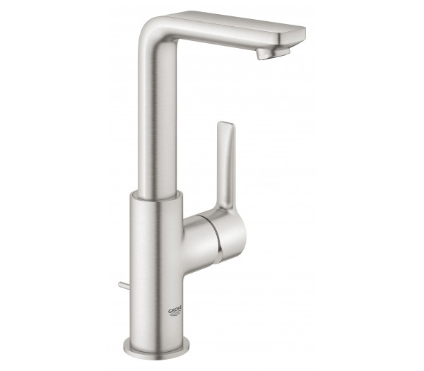Смеситель для раковины GROHE Lineare с донным клапаном, L-Size, суперсталь 