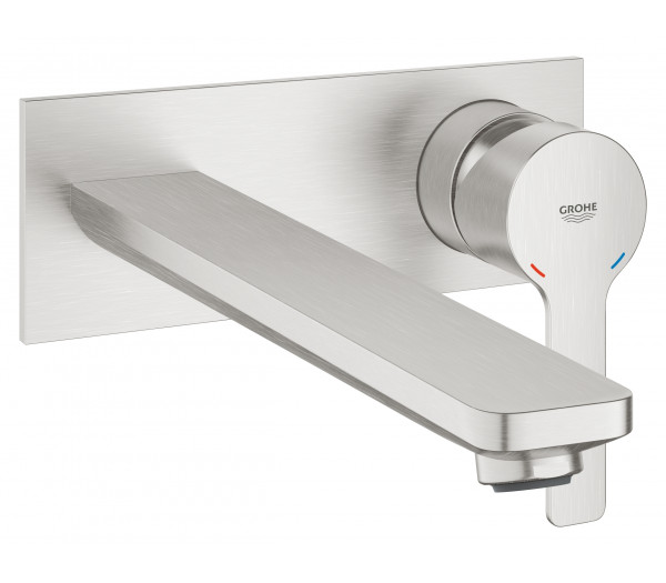 Внешняя часть смесителя для раковины GROHE Lineare на 2 отверстия, вынос 207 мм, суперсталь 