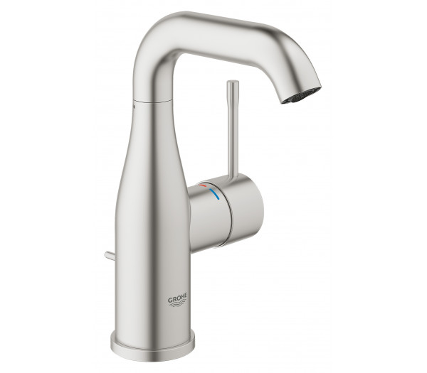 Смеситель для раковины GROHE Essence с донным клапаном, суперсталь  Смеситель для раковины GROHE Essence с донным клапаном, суперсталь