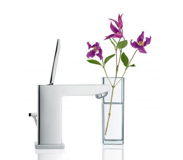 Смеситель для раковины GROHE Eurocube Joy с донным клапаном, низкий излив, хром 