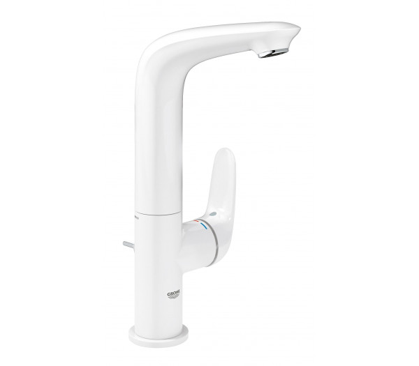 Смеситель для раковины GROHE Eurostyle с донным клапаном, белая луна 