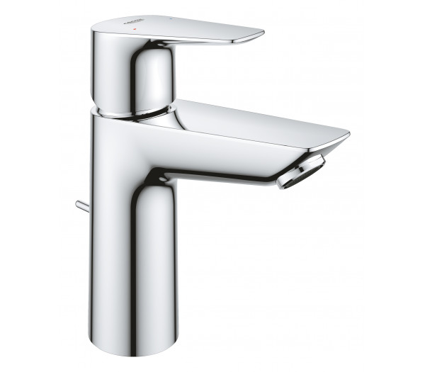 Смеситель для раковины GROHE BauEdge с ограничителем температуры и рычажным донным клапаном, M-Size, хром 