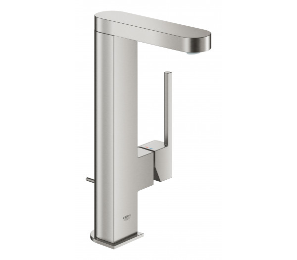 Смеситель для раковины GROHE Plus с донным клапаном, L-Size, суперсталь 