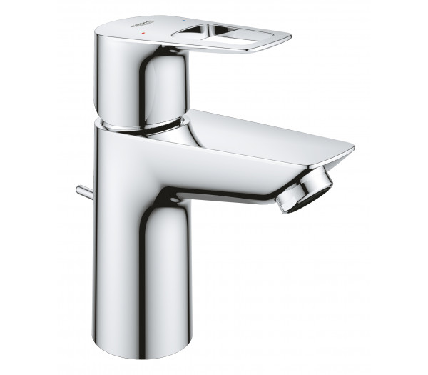 Смеситель для раковины GROHE BauLoop с ограничителем температуры и рычажным донным клапаном, S-Size, хром 